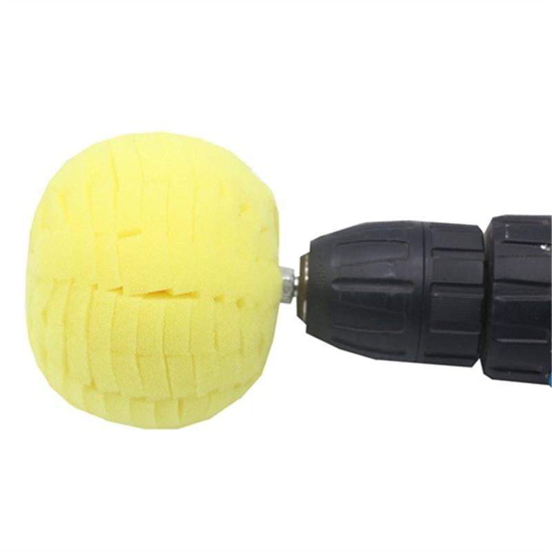 80mm Drill Buffing Sponge Pads Polishing Cone Sponge Ball Burnishing Kit For Automotive Car Wheels Pad Hub Care Power Tools