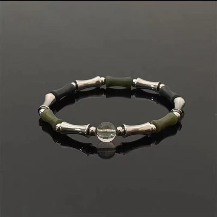 Blue Beaded Chic Bracelet For Couples Copper Material With Plated Finish