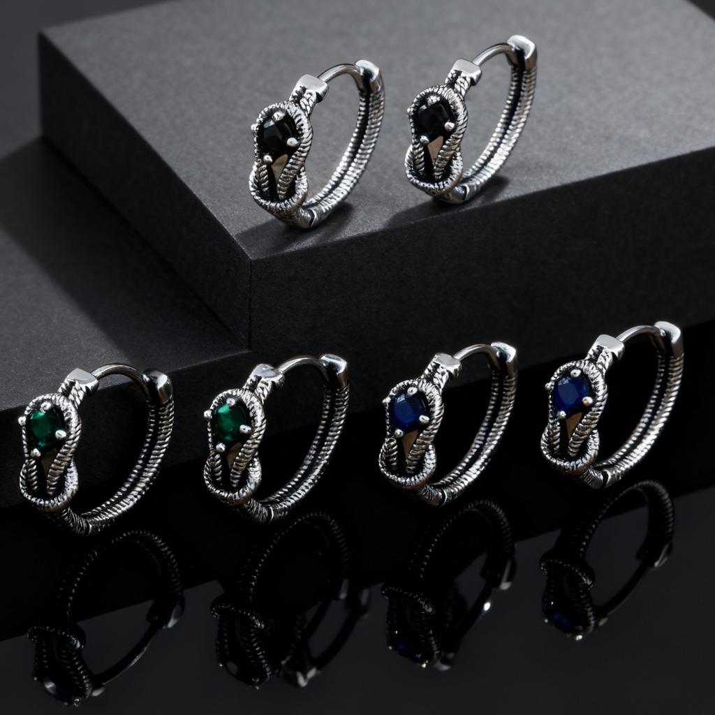 Unique Design Snake Knot Hoop Earrings Hoop Earrings for Men, Fashion Zircon Earrings, Hypoallergenic Piercing Creative Jewelry