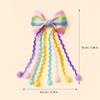 Rainbow Bow Hair Clip with Long Wavy Streamers Pom Pom Colorful Kawaii Hair Accessories for Girls Kidcore Headwear