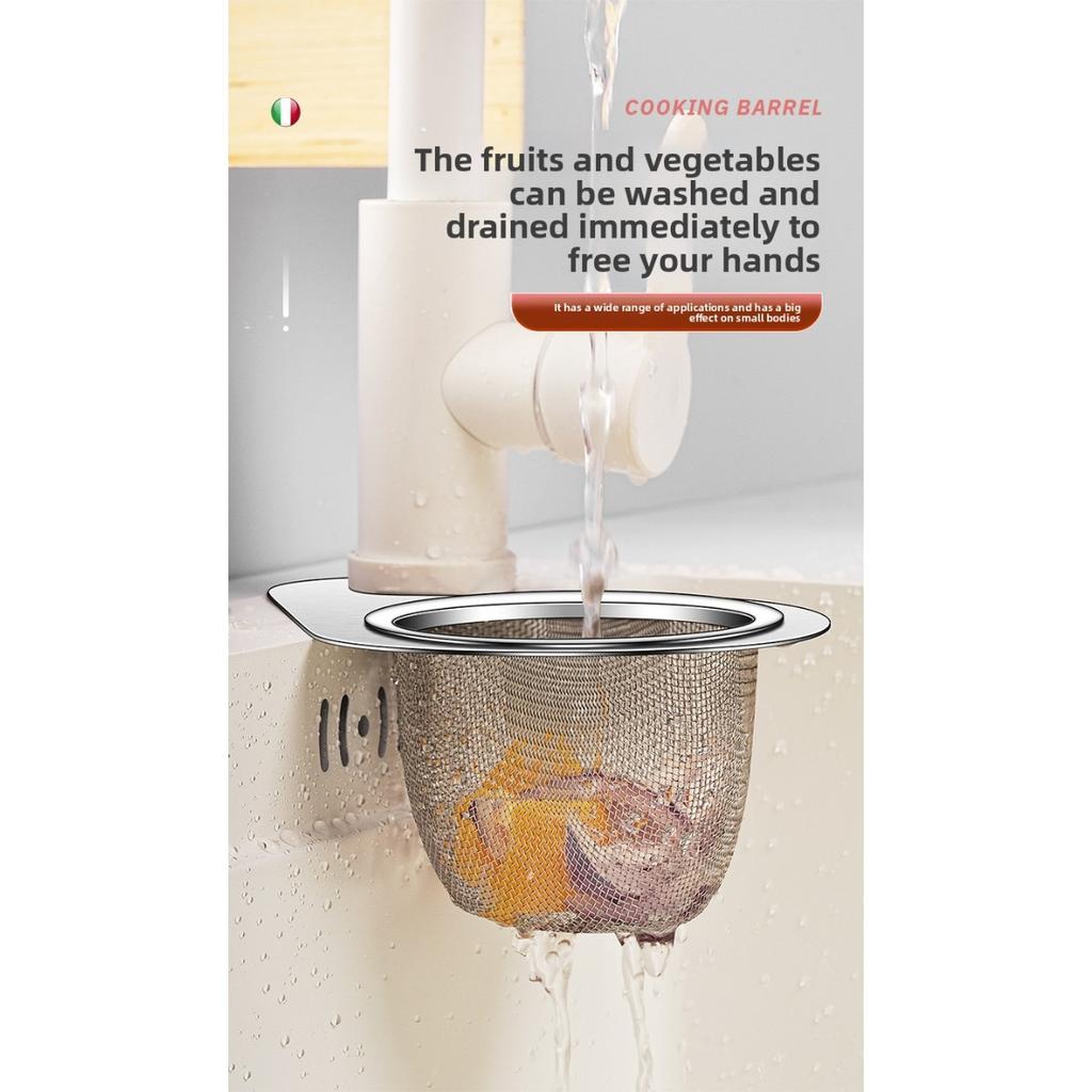 Zlewozmywak kuchenny Dedykowany Kosz drenażowy ze stali nierdzewnej Łabędź Miska Wisząca Suszarka Drenażowa Separacja Sucha i Mokra Ekran Filtrujący Śmieci