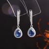 Gorgeous 925 Sterling silver clasp earrings natural Kyanite pear 6*8mm gemstones fine jewelry for women's Proposal Banquet gifts