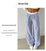 2025 European-American Women's Striped Straight-Leg Summer Trousers, Casual Thin Style