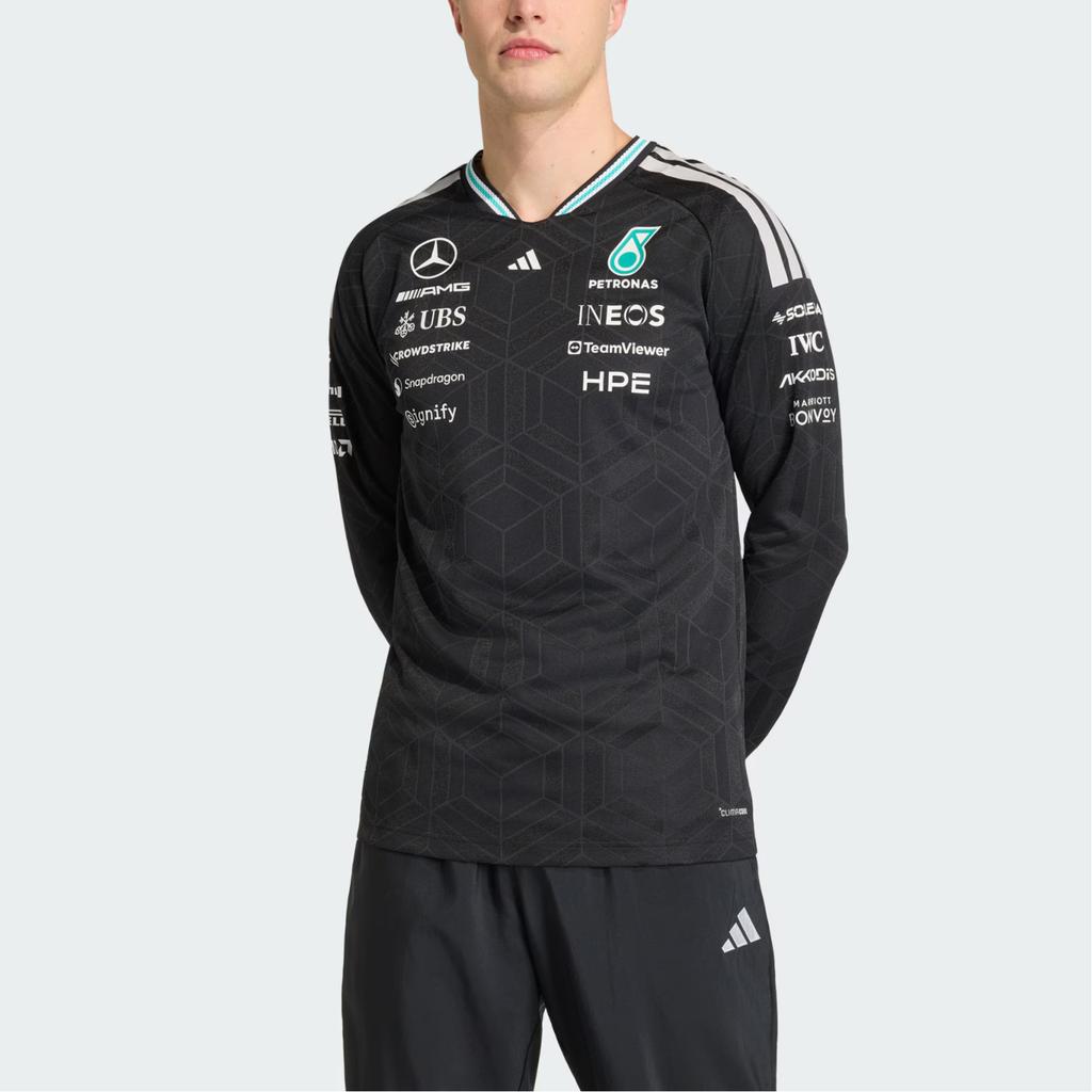 adidas Mercedes - Amg Petronas Formel 1 Team Trikot Authentisch Pullover Slim Fit Sport Langarm Schnelltrocknendes T-Shirt Herren Oberteile KE5309