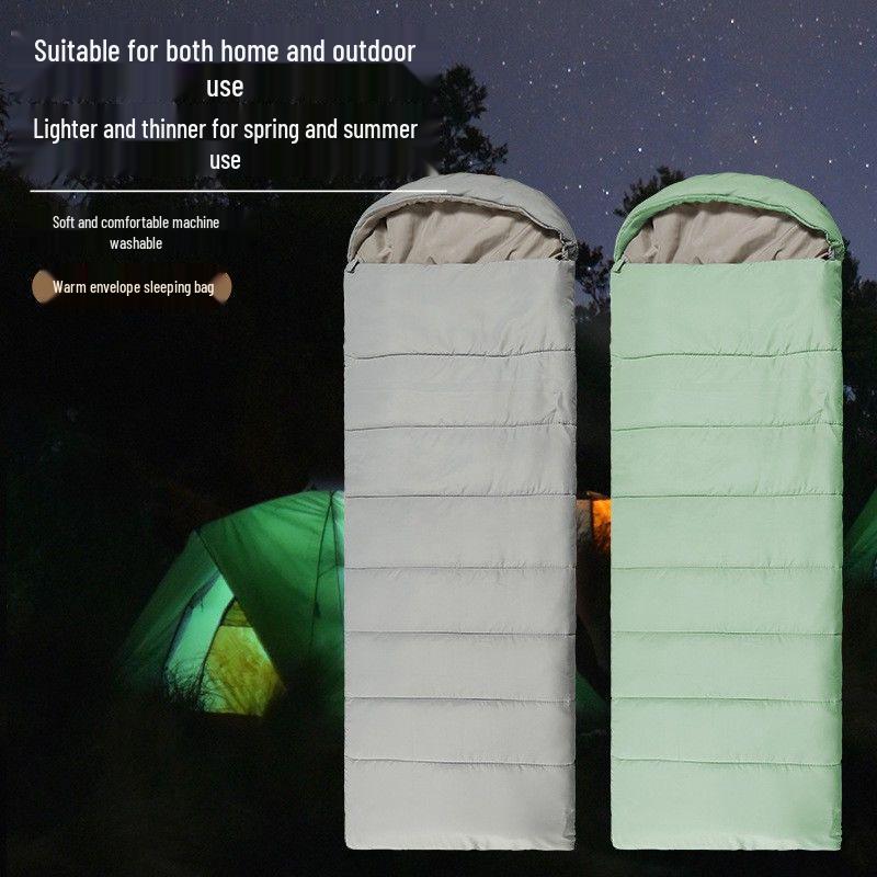 A1R Four-Season Camping Sleeping Bag - Skin-Friendly, Thick, Cotton, Splicable, Warm Envelope Style for Outdoor Use.