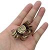 Antique Bronze Small Crab Statue Car Ornament Pure Brass Solid Animal Miniature Figurine Vintage Auto Decoration Accessories