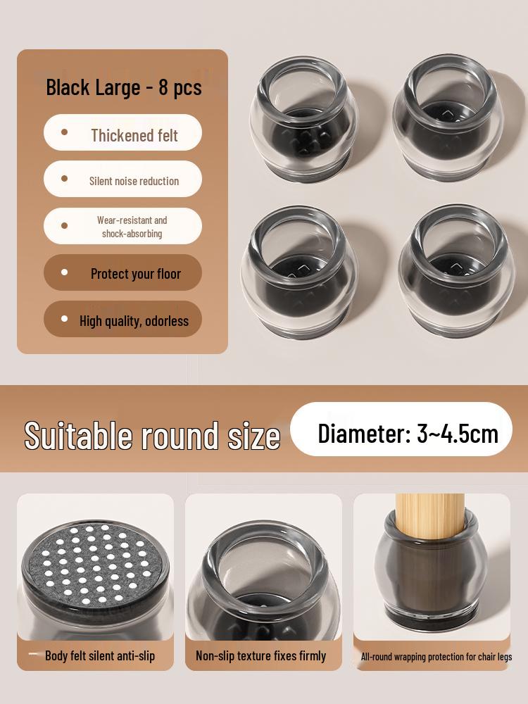 Anti-Slip Silicone Table & Chair Leg Pads - Wear-Resistant Protection for Dining Furniture