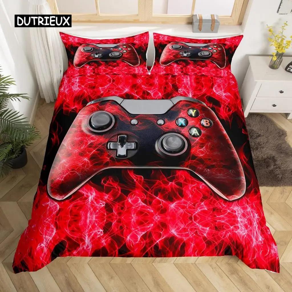 Gamepad Bettbezug Set Mikrofaser Gamer Spieler Gaming Joystick Bettdeckenbezug Queen Size Kinder Jungen Video Bettwäsche Set