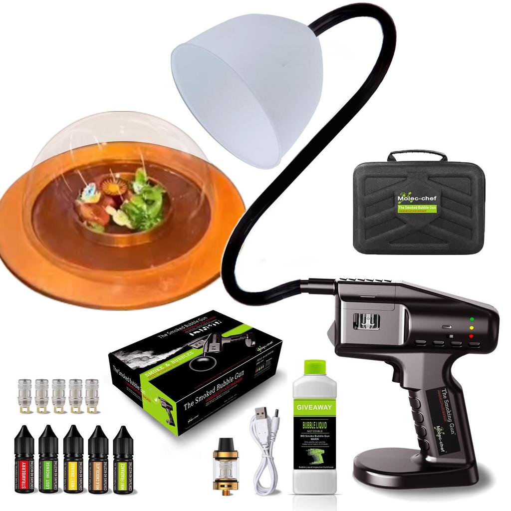 Spanish Molecular Gastronomy Smoked Bubble Gun for Creative Cocktails and Aromatic Dishes