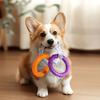 Three-Ring Dog Toy Interactive Dog Tug of War Toy Connected Rings Dog Chew Toy for Puppy Teething Biting Teeth Cleaning