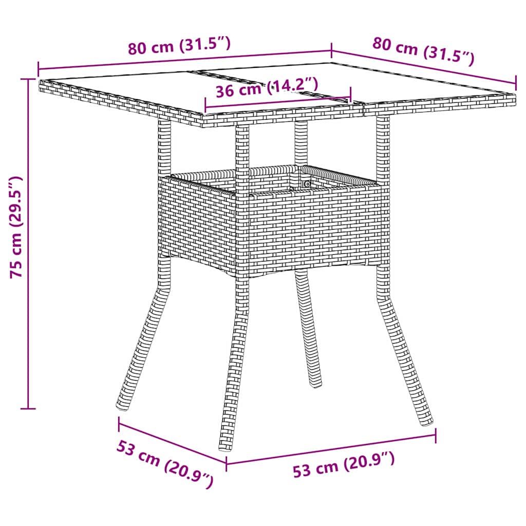 Garden Dining Set 3 Pcs Light Grey Poly Rattan