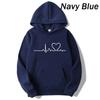 New Women's Casual Hoodie Autumn/winter Heartbeat Print Men's Loose Hoodie Couple Sweatshirt Women's Hoodie Top Streetwear