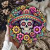 Day of the Dead Sugar Skull Metal Sign 8x8 Waterproof Aluminum Wall Art Vintage Halloween Decor for Home Garage Bar Cafe