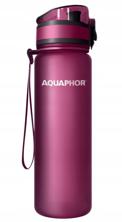 AQUAPHOR 1 filter bottle, 08 L, burgundy, water filter cartridge