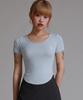 LIKE THE MOST U-Neck Round Cut Half T-Shirt_Sky Blue