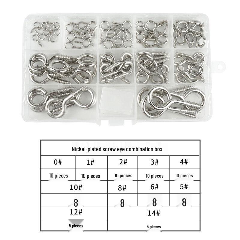 Eye Bolt & Assorted Hooks with Self-Tapping Screws