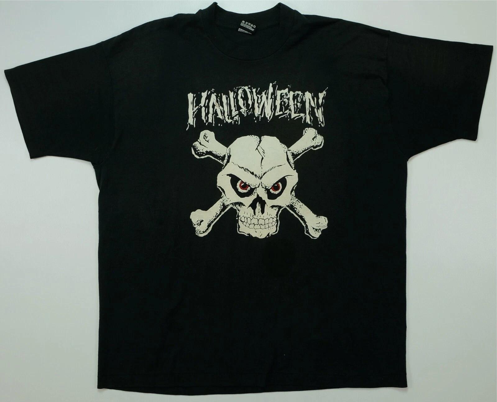 Rare Vintage BEST Halloween Rock Band Tour Skull Crossbones T Shirt 80s 90s 2XL 3XL