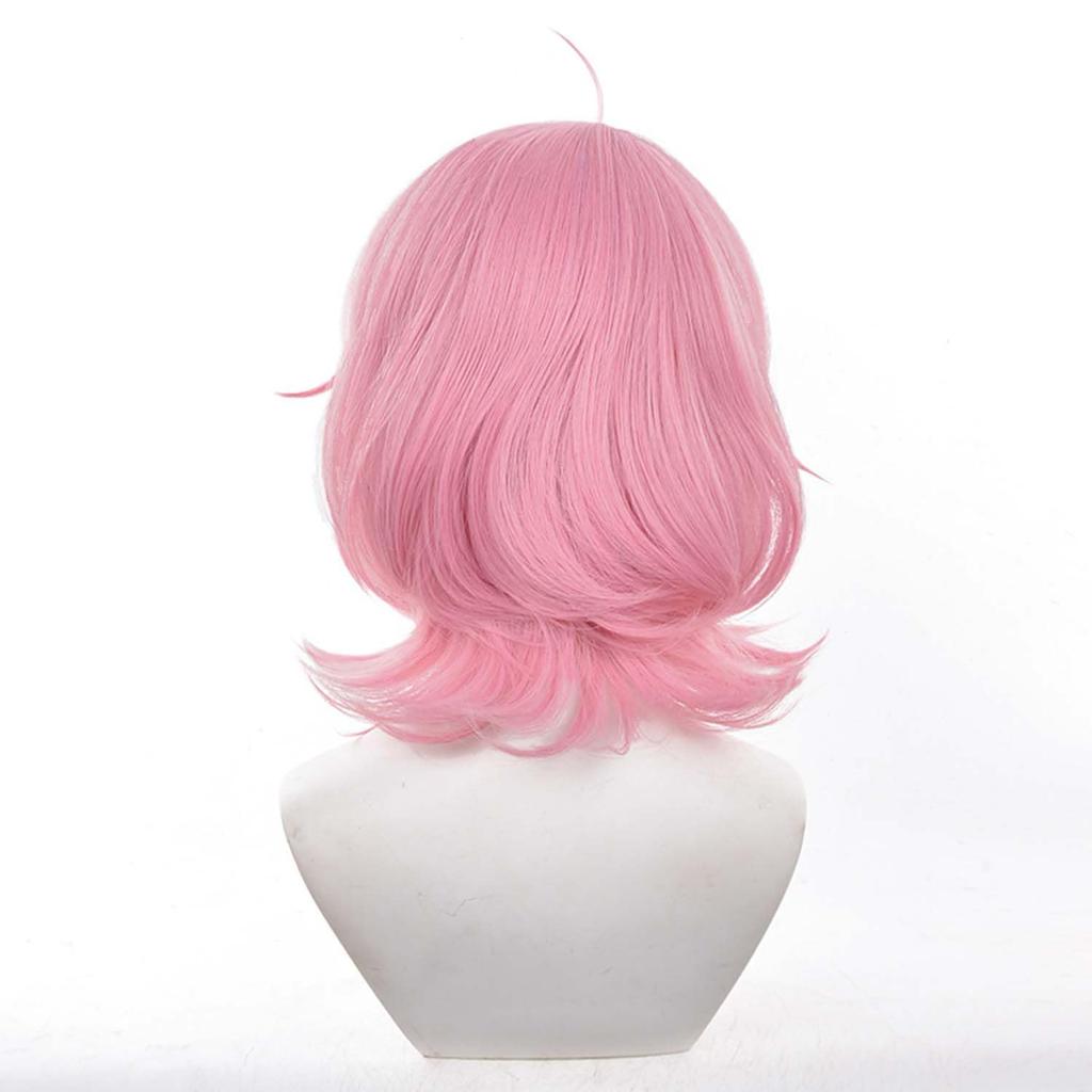 Pink Short Full Wig for Anime Includes Wig Perfect for Comiket School Cultural and Costumes Wig, Heat-Resistant, Cosplay, Costumes, Net, Unisex,