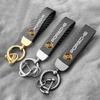 Car Accessories Decorat Carbon Fiber Keychain Keyring For Porsche Panamera Taycan 911 718 Macan Cayenne Boxster Cayman 918 Pajun