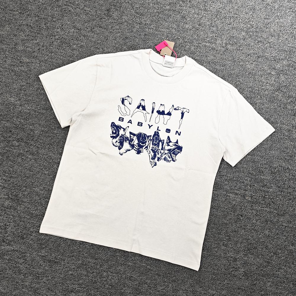 Yao Fashion Saint Of Michael Vintage Retro Casual Streetwear Oversize Loose Sport Y2k High Street Graphics Print T Shirt For Unisex