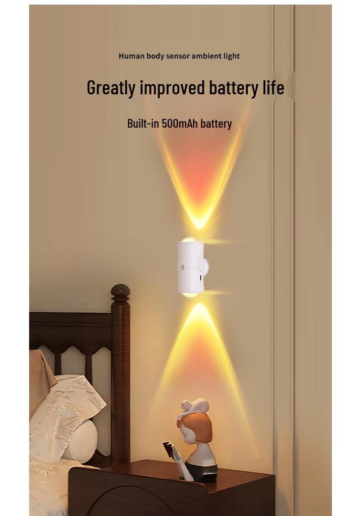 Smart Colorful Gradient Night Light with Human Body Induction and Magnetic Charging for Home