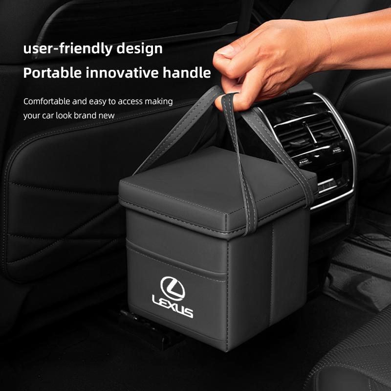 Lexus Car Foldable Leather Storage Box Garbage Bin Accessories For Lexus F SPORT ES RX NX LS UX LM LX GX LC RZ IS CT GS RC HS SC