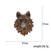 Rhinestone Tiger Head Brooches for Women Unisex Pearl Bear Pins Wolf Lapel Pins Banquet Party Backpack Gifts Jewelry Accessories