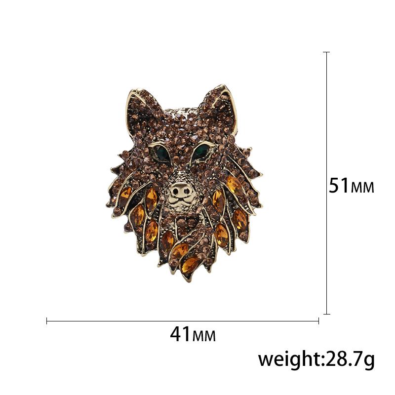 Rhinestone Tiger Head Brooches for Women Unisex Pearl Bear Pins Wolf Lapel Pins Banquet Party Backpack Gifts Jewelry Accessories