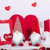 Sweet Love Heart Gnomes Elf Plush Dolls with Striped Hat Stuffed Dwarf Figurine Ornament for Couples Valentines Gift