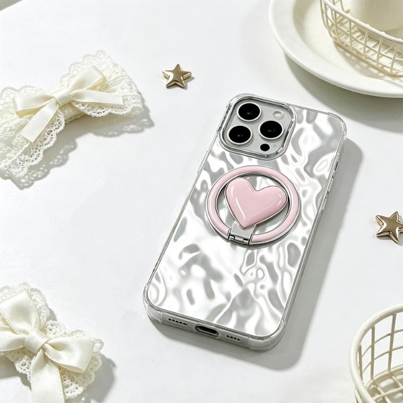 Macaron Ins Style Heart Shape Magnetic Foldable Metal Universal Magsafe Phone Stand