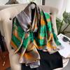 New 90*180CM Fashion Luxury Lady Print Design Shawl Soft Satin Silk Scarf Shawl Versatile Women Long Silk Scarves