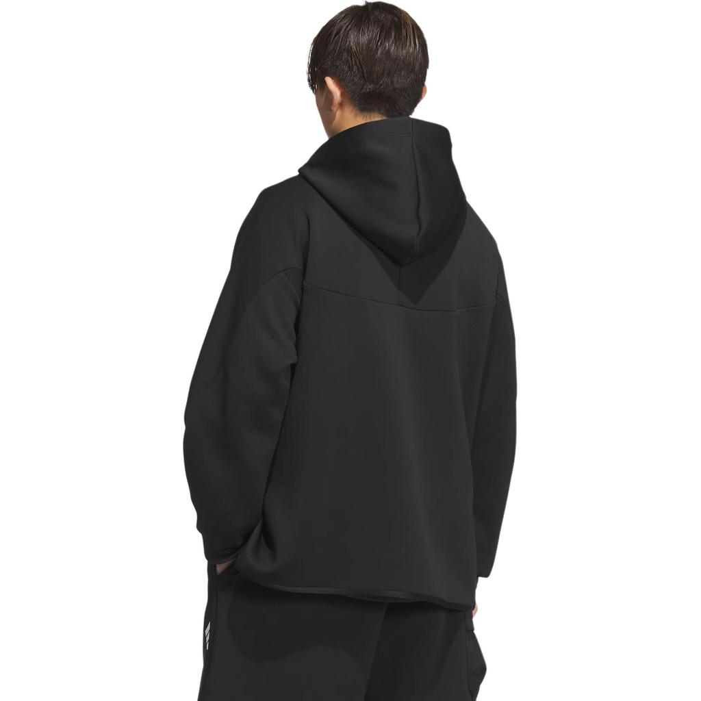 Adidas FOS Series Hooded Future Style Sweatshirt Fashion Soft Versatile Sports Casual Jacket Unisex Sweatshirt Black Bright-White JW9082