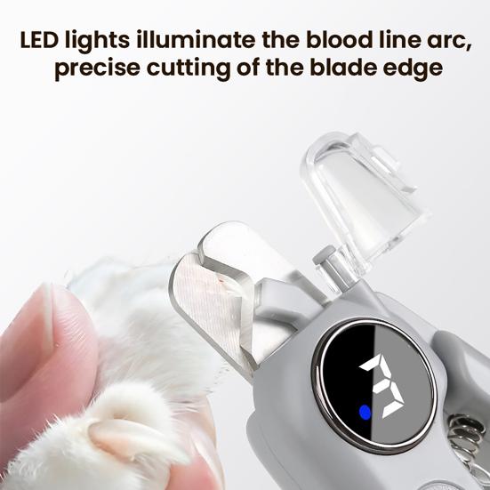 Tagliaunghie e Lima per Unghie per Cani 2 in 1 Ricaricabile via USB Trimmer Elettrico per Unghie per Animali Domestici con Luce LED Strumento Silenzioso per la Toelettatura per Cani di Taglia Grande Media Piccola Gatti