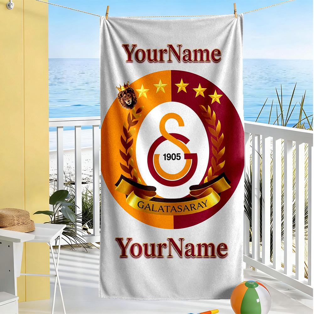 Galatasaray Customize Your Name Beach Towel High Absorbency & Quick-Dry Portable for SwimmingBeachCamping Travel Beach AccessoriesGym