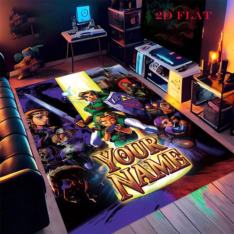 Custom Legend Zelda Carpet Rug for Living Room Bedroom Home Sofa Decoration,Kids play Nonslip Floor Mat