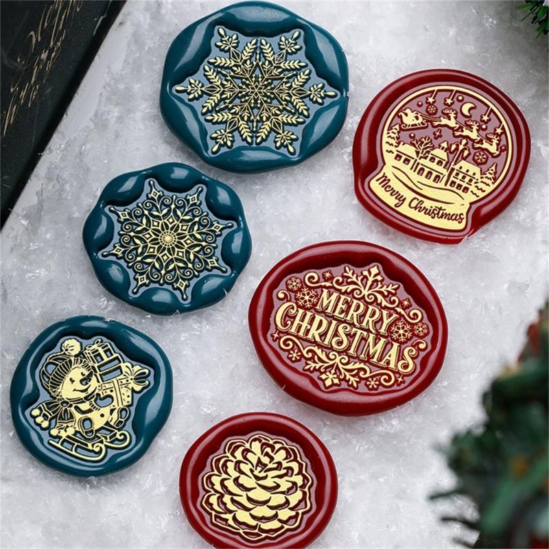 Christmas Seal Stamp Head Replacement, Embossed Seal Stamp Head for Seal Envelope, Invitations Scrapbooking Decoration