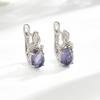925 Sterling Silver Tree Leaves Design Earrings Natural Iolite oval6*8mm gemstones Exquisite fine jewelry for party banquet wear