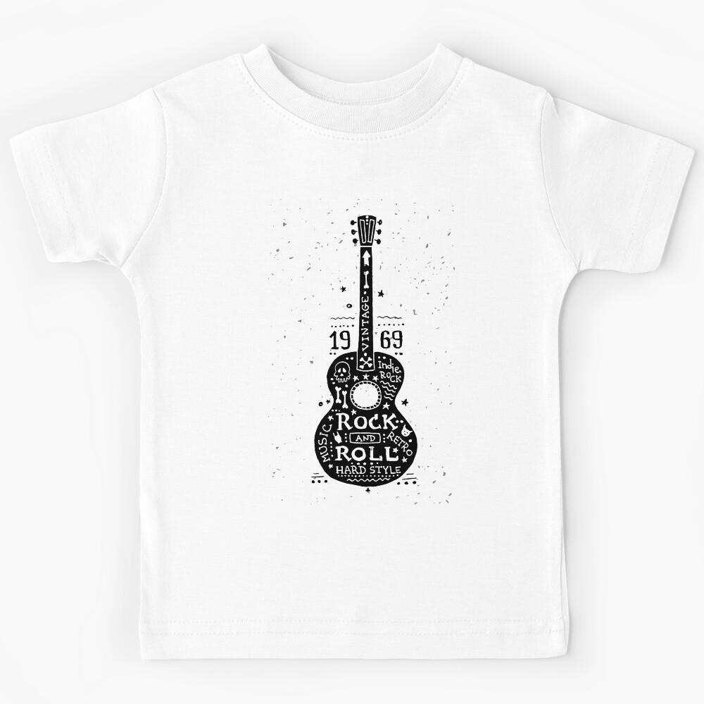 Rock & Roll Vintage Retro Grunge Guitar Kids T-Shirt 150