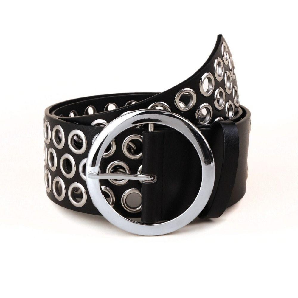 Punk PU Leather Belt Korean Style Y2K Girl Waistband Fashion Wide Waistband  Men