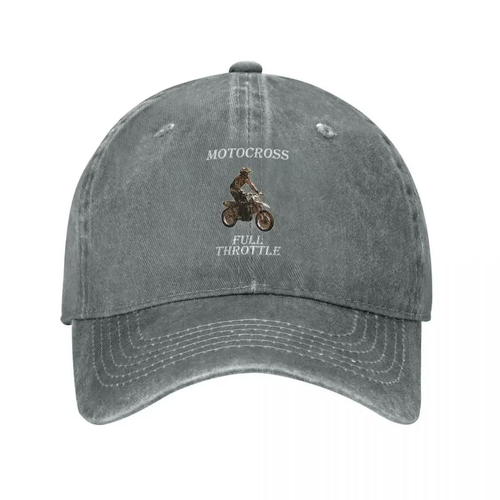 Vintage Full Throttle Cafe Racing Baseball Caps for Men Women Distressed Denim Washed Snapback Cap Motocross Workouts Caps Hat
