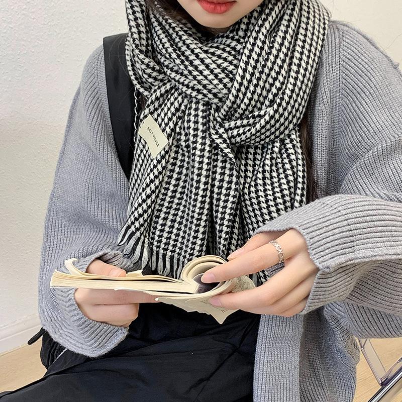 Jesień I Zima Nowy Damski Szal High-End Tysiąca Ptaków Ciepły Szalik Studencki Wszechstronny Szal z Imitacji Kaszmiru