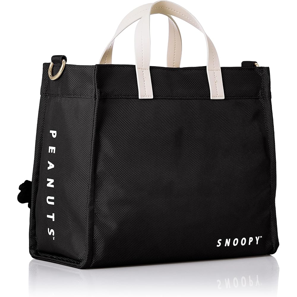 Hapitas Snoopy 2-Way Tote Bag Black Snoopy Face Design Durable Canvas Material
