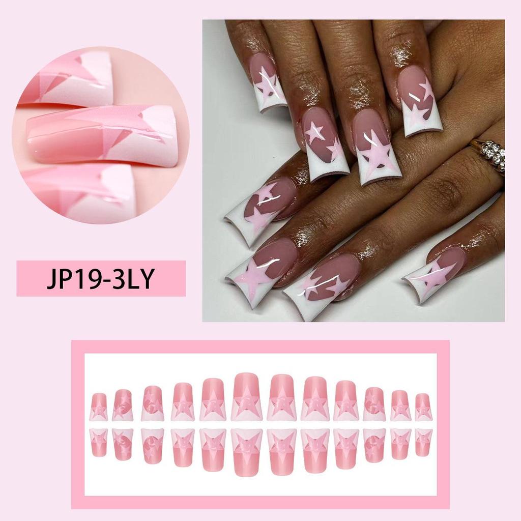 Pegatinas Desmontables para Uñas Estilo Europeo y Americano - Uñas Postizas Simples y Llevables