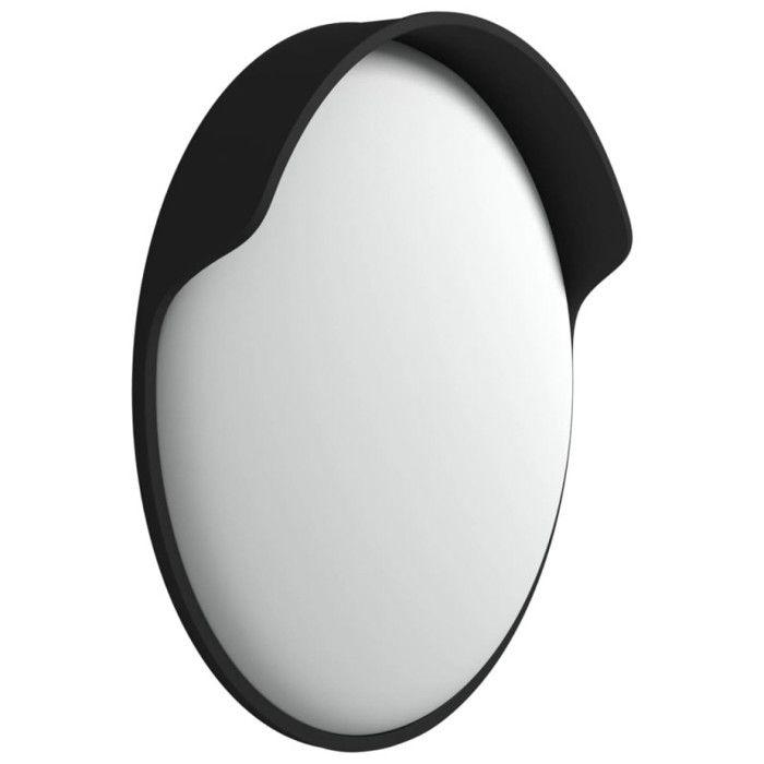 Miroir de traffic convexe d'extérieur Noir 45 cm Polycarbonate