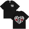 Camiseta Masculina Feminina Bruno Mars The Romantic Tour Estampa Dupla Face Gráfico de Coração Algodão Casual Manga Curta