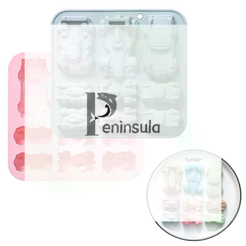 3D Racing Car Silicone Mold - 9-Cavity Jello, Chocolate, DIY Baking Tools For Kids - Ideal For Chocolate Cakes Decor, Desserts