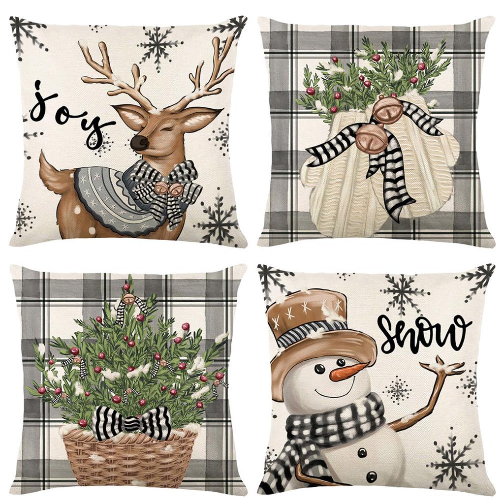Popular Christmas Pillowcases for Holidays Santa Claus Linen Home Decoration Pillowcases