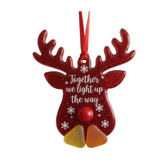 Friendship Christmas Ornaments Handmade Heart/Bell/Tree Shaped Sea Glass Ornament for Christmas Tree Friendship Keepsake for Best Friends