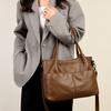 Large Capacity Tote Bag Women's Bag 2025 New Retro Portable Large Bag Casual Soft Leather Shoulder Bag