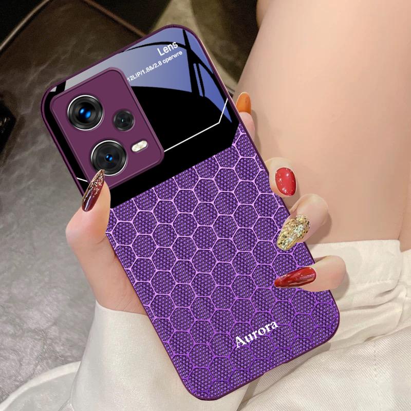 Sechseckiges Gitter aus Äpfeln für Xiaomi 14 Ultra 13 Lite Redmi Note 13 11 Pro 12 Plus Poco X6 3 Pro F4 6 GT Gehärtete Handyhülle